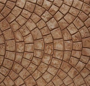 Stamped floor finish brown tone